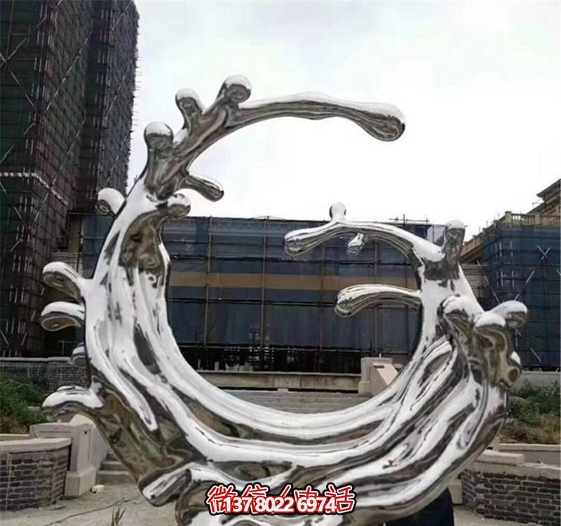 精美不銹鋼浪花雕塑，點(diǎn)綴小區(qū)裝飾