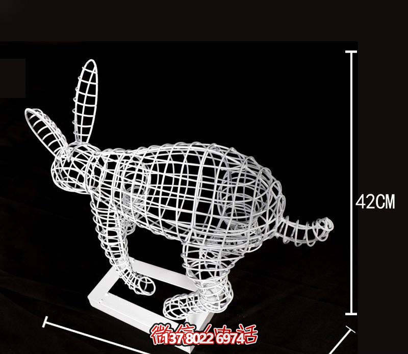 鏤空不銹鋼兔子雕塑，為您的室內裝飾添彩