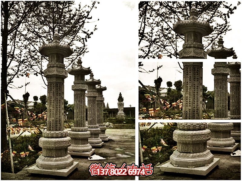 大理石經(jīng)幢，傳承歷史文化，融園林、寺院、刻字于一體