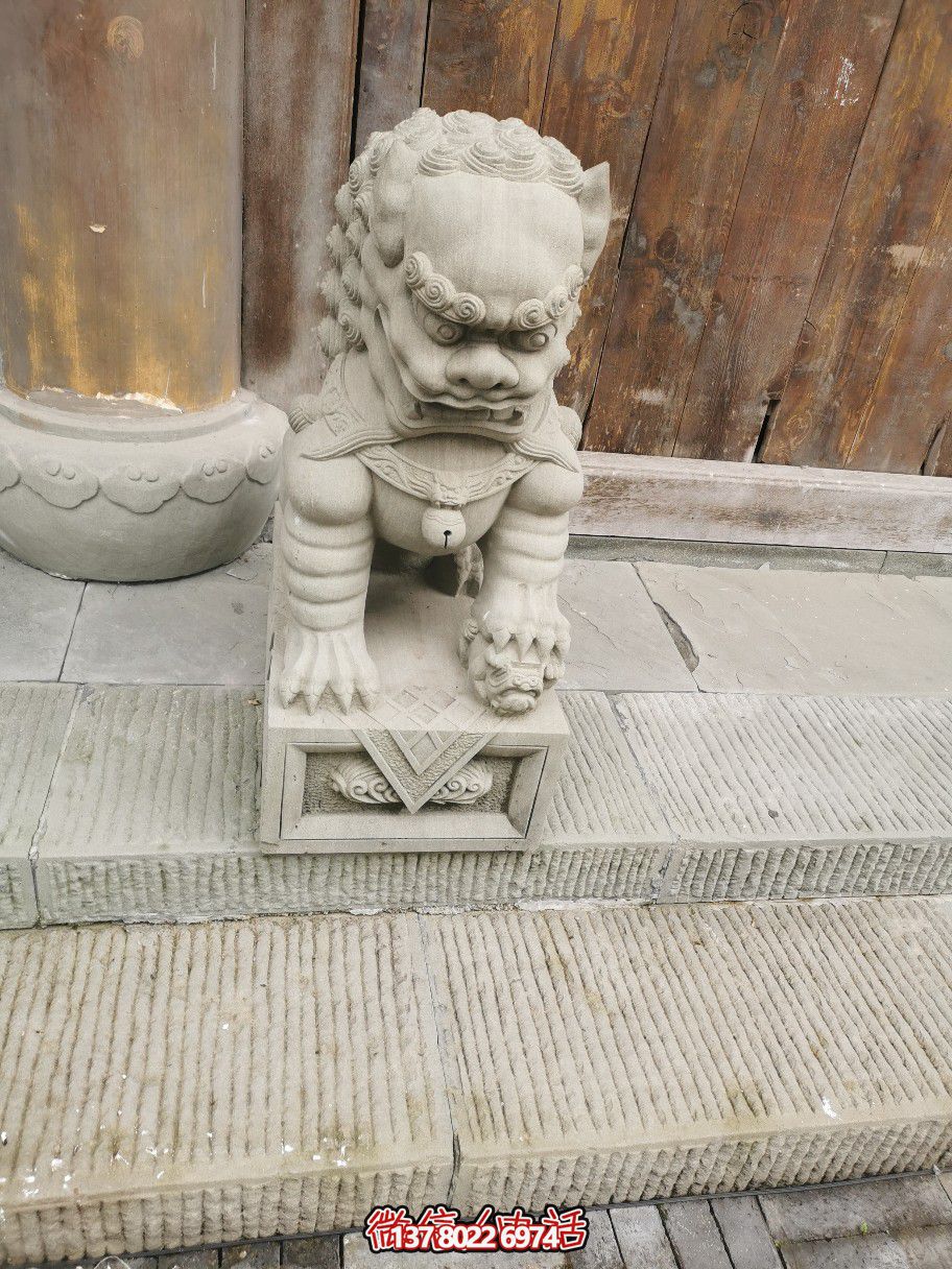 大理石石雕獅子雕塑，完美裝點庭院門口