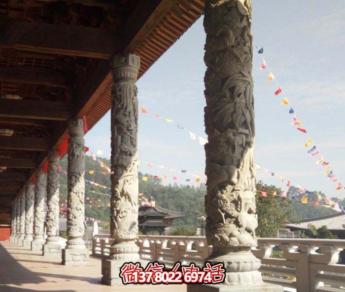 傳承古典藝術(shù)，精美石雕龍柱漢白玉浮雕