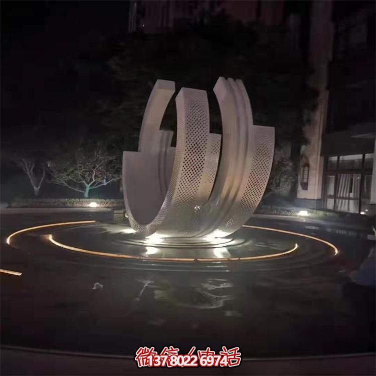 不銹鋼噴泉雕塑裝飾擺件，點綴售樓小區(qū)的美麗