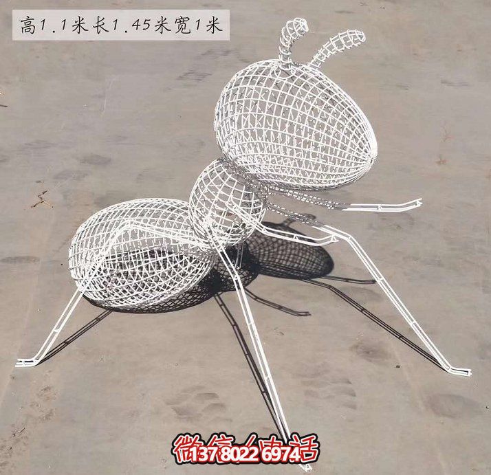 不銹鋼網(wǎng)格照明螞蟻雕塑，點亮大型園林景觀