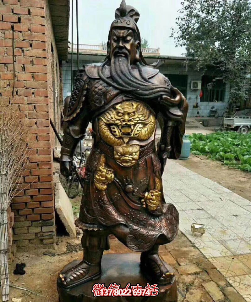 關(guān)公銅雕，大型景區(qū)寺廟開業(yè)招財供奉雕塑