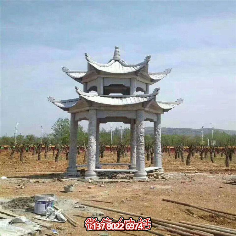 雙層雕塑涼亭，為景區(qū)、園林、戶外環(huán)境提供視覺美感