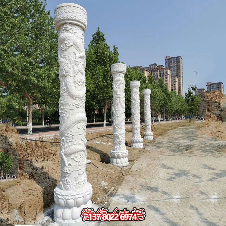 傳統(tǒng)文化靈魂，中國(guó)龍紋大理石柱雕刻景觀擺放