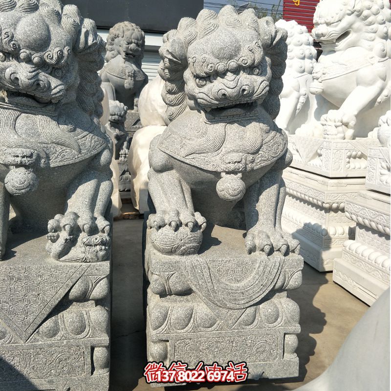 精美大理石獅子雕塑，裝點你的戶外庭院