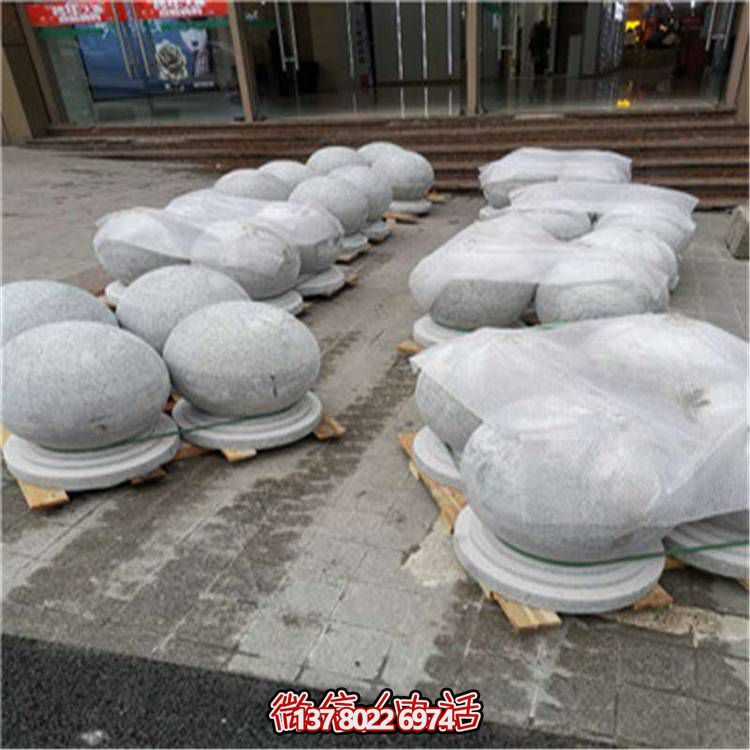 花崗巖芝麻白廣場道路交通擋車擋路阻車圓球、景觀石