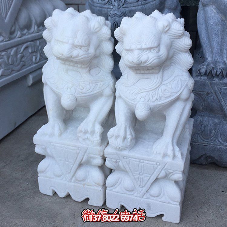 獅子雕塑，戶外園林庭院門口擺放鎮(zhèn)宅獅子